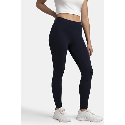 Jockey Women's Super Combed Cotton Elastane Stretch Slim Fit Leggings with Ultrasoft Waistband_Style_AW87_Navy Blazer_XXL