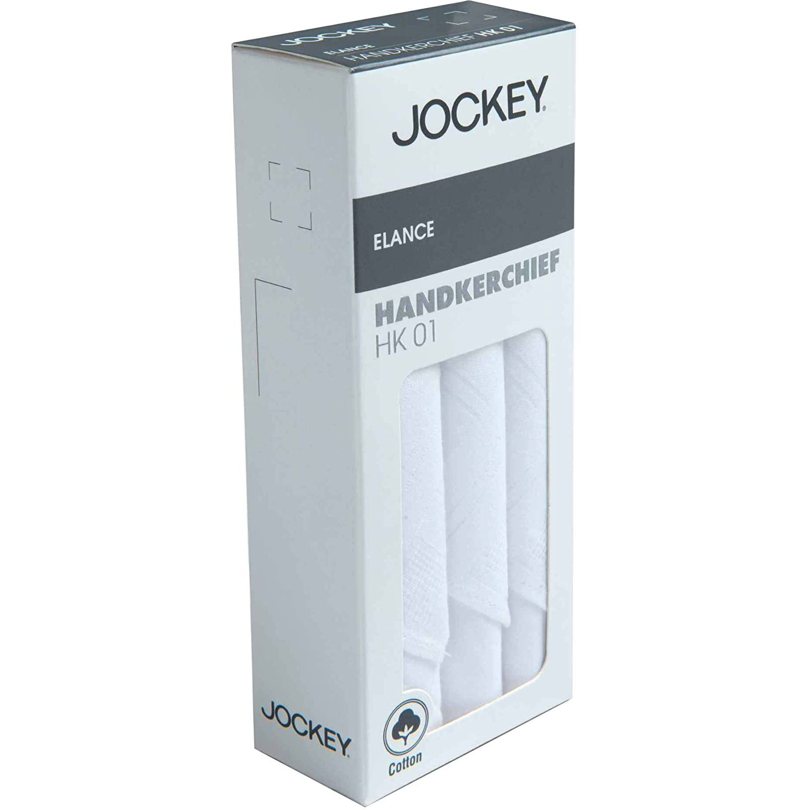 Jockey Cotton Men White Casual Style Handkerchief (Pack Of 3) Hk01_White_Free Size