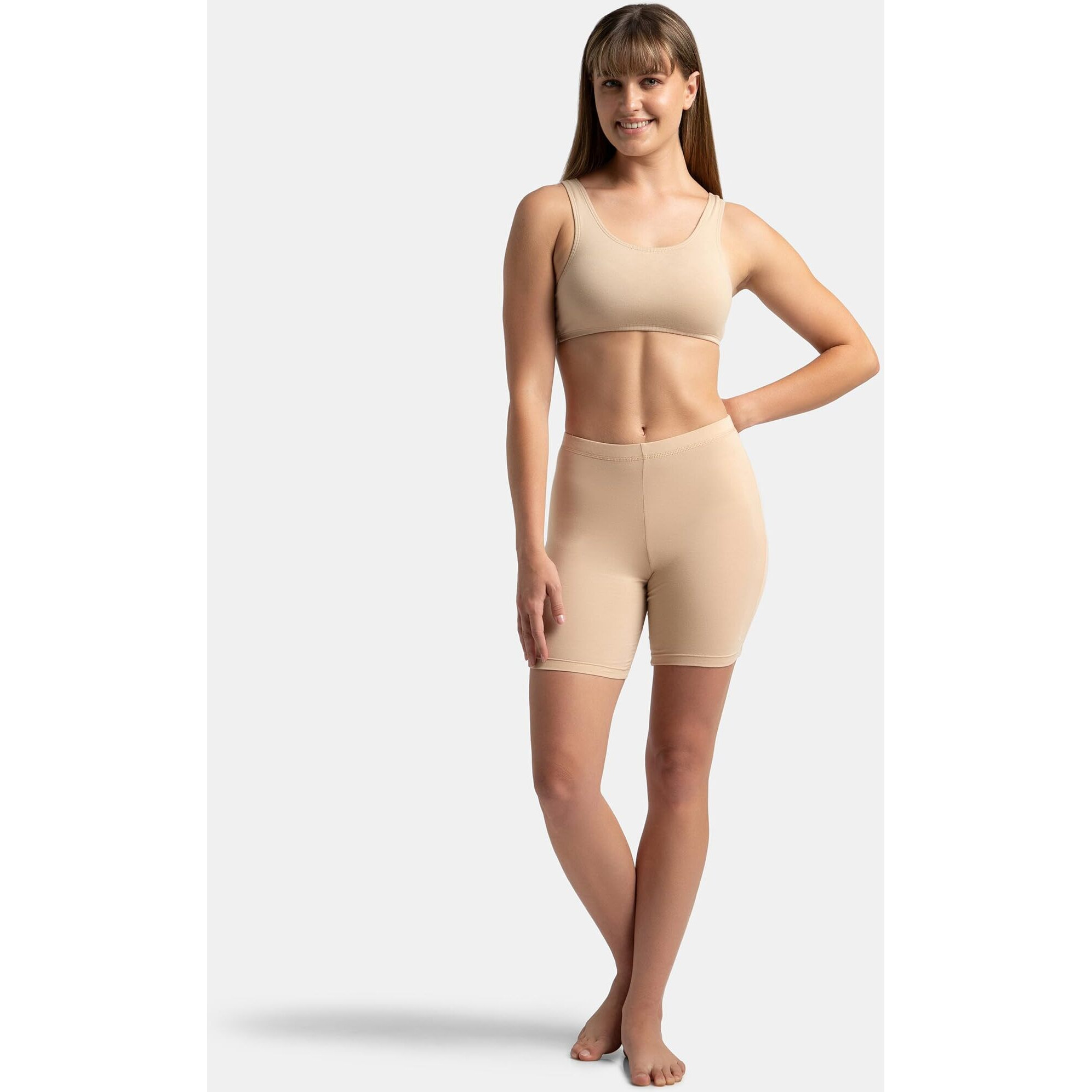 Jockey Women's Cotton Shorts (Pack of 1) (1529_Skin_XL_Skin_XL)