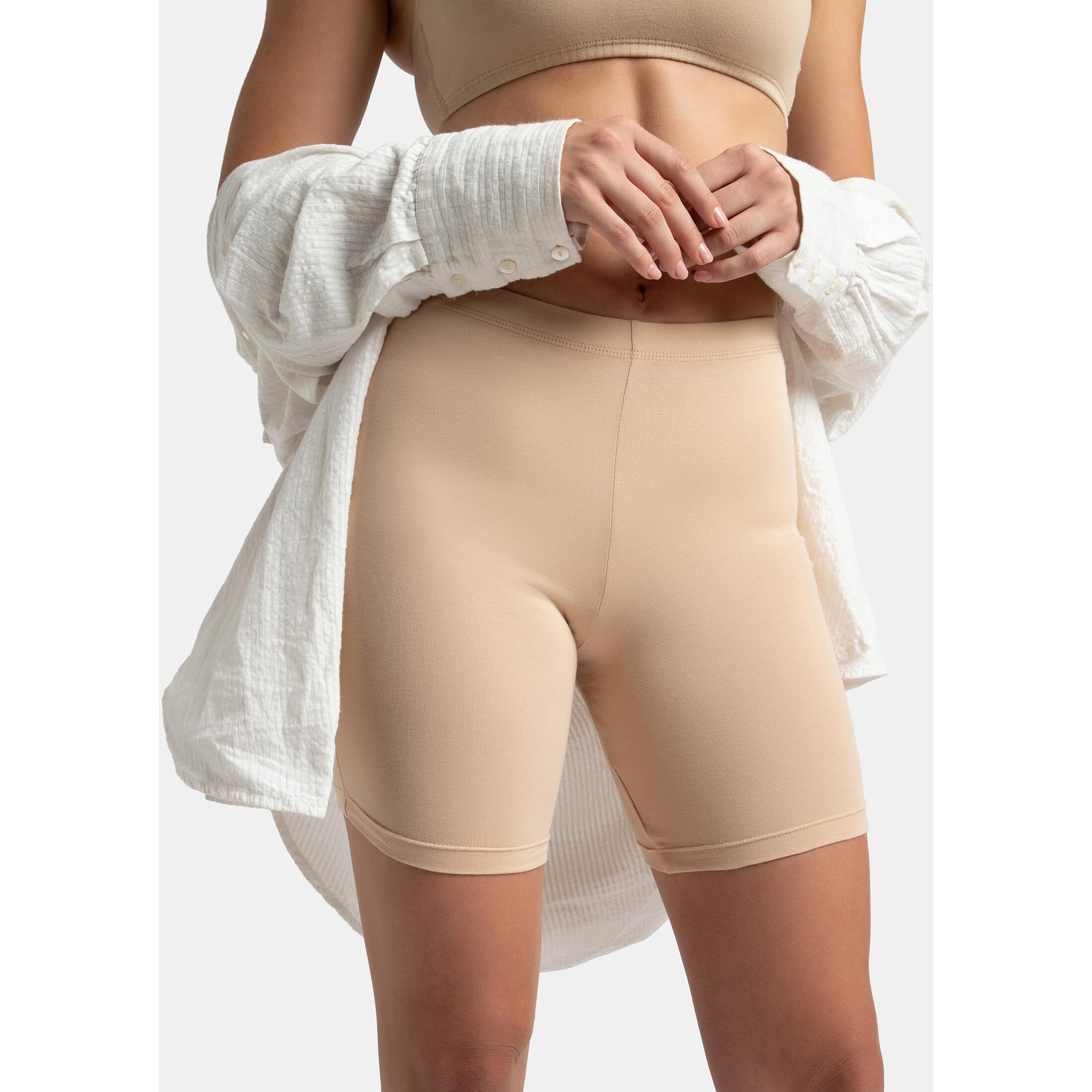 Jockey Women's Cotton Shorts (Pack of 1) (1529_Skin_XL_Skin_XL)