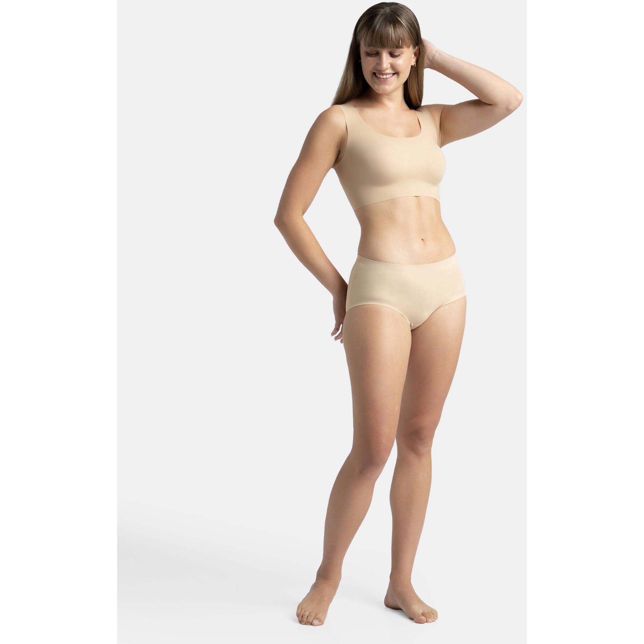 Jockey Women's Polyamide Wire Free Full-Coverage Bra (1839_Skin_L_Skin_L)