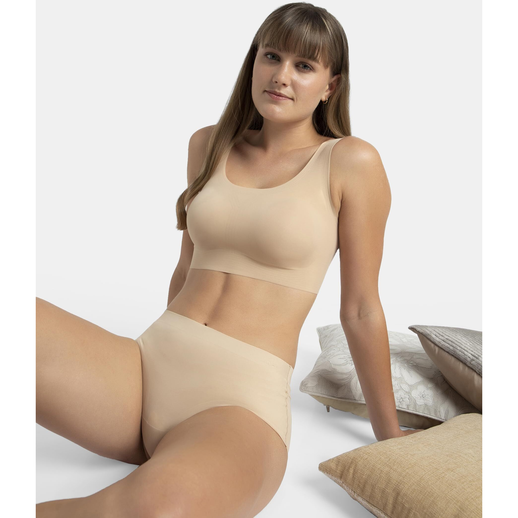 Jockey Women's Polyamide Wire Free Full-Coverage Bra (1839_Skin_L_Skin_L)