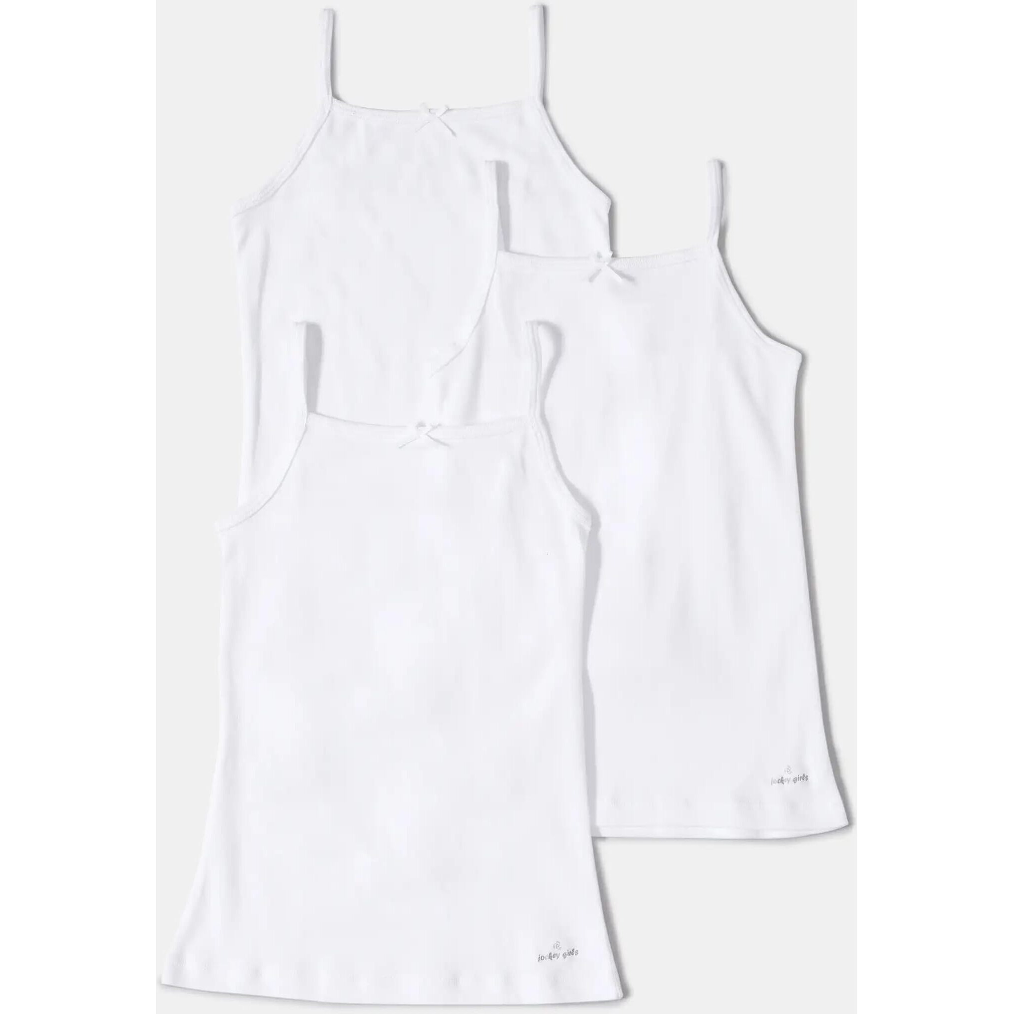 Jockey Girls U Neck Camisole for Girls (Pack of 3) SG04_White_7-8 Yrs