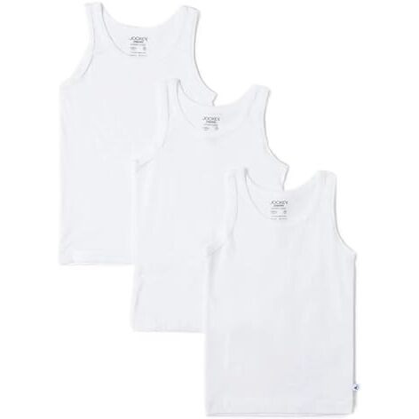 Jockey 3320 Boy's Super Combed Round Neck Sleeveless Regular Fit Vest (Pack of 3)_White_9-10 Yrs