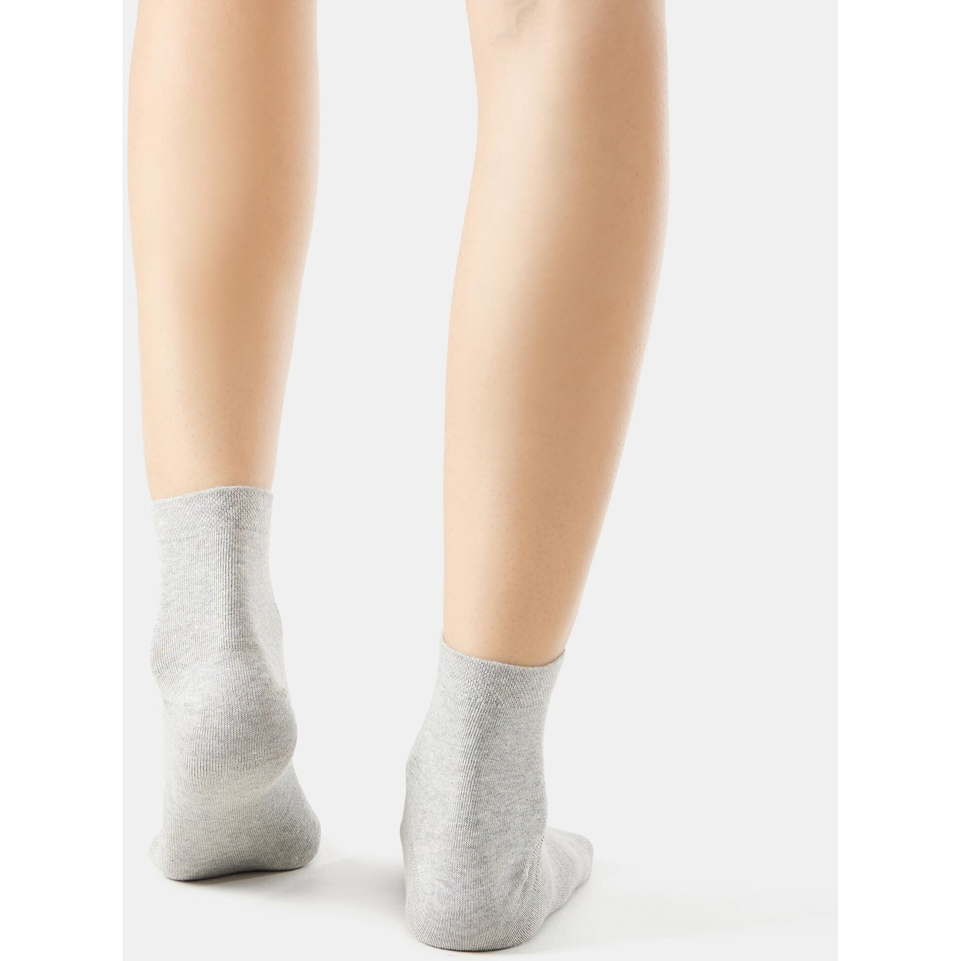 Jockey Women's Ankle Length Toe Cotton Socks 7487_Grey Melange_Free Size