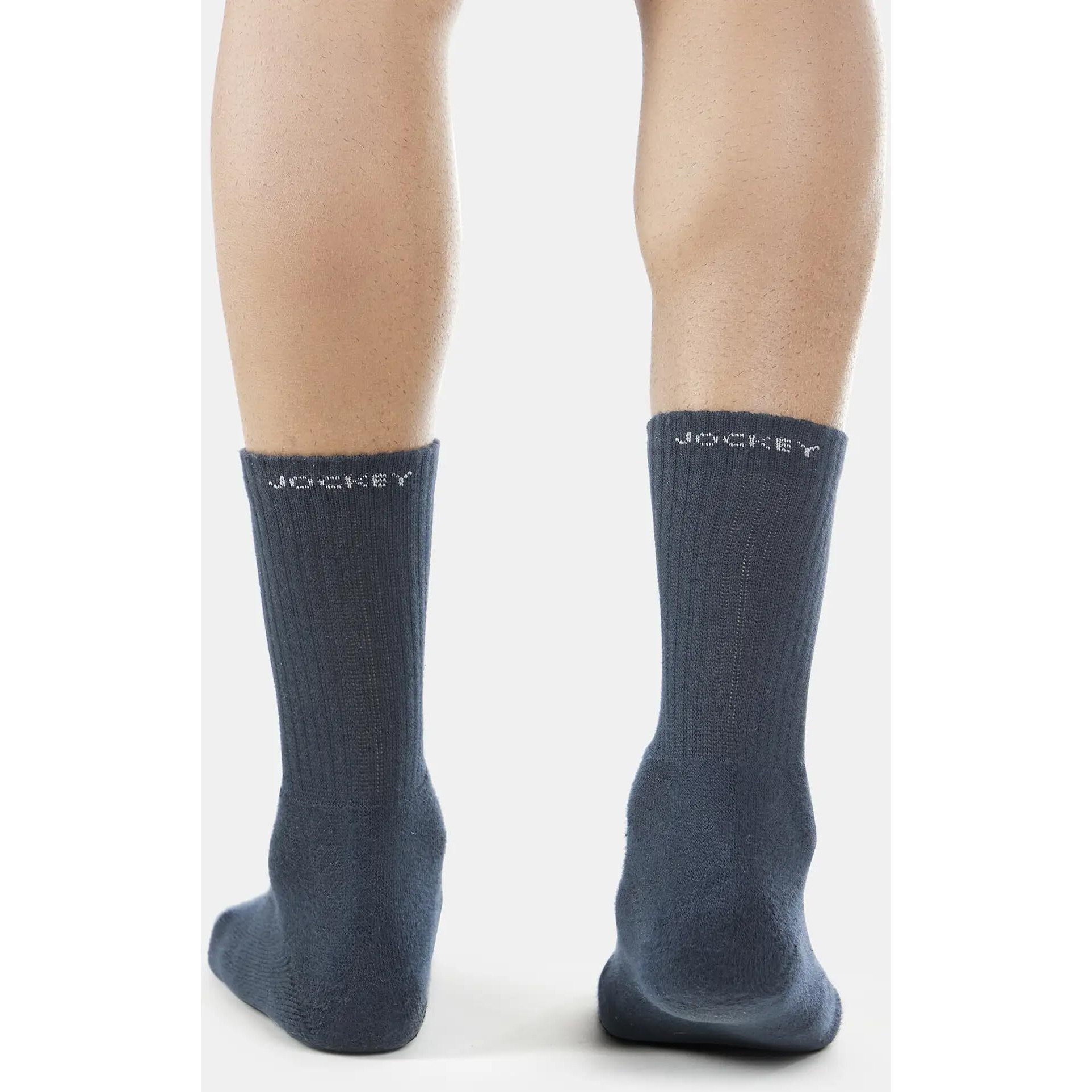 Jockey Men's Calf Length Sports Cotton Socks (Pack of 3) 7035_Black/Midgrey Mel/Charcoal Mel_Free Size