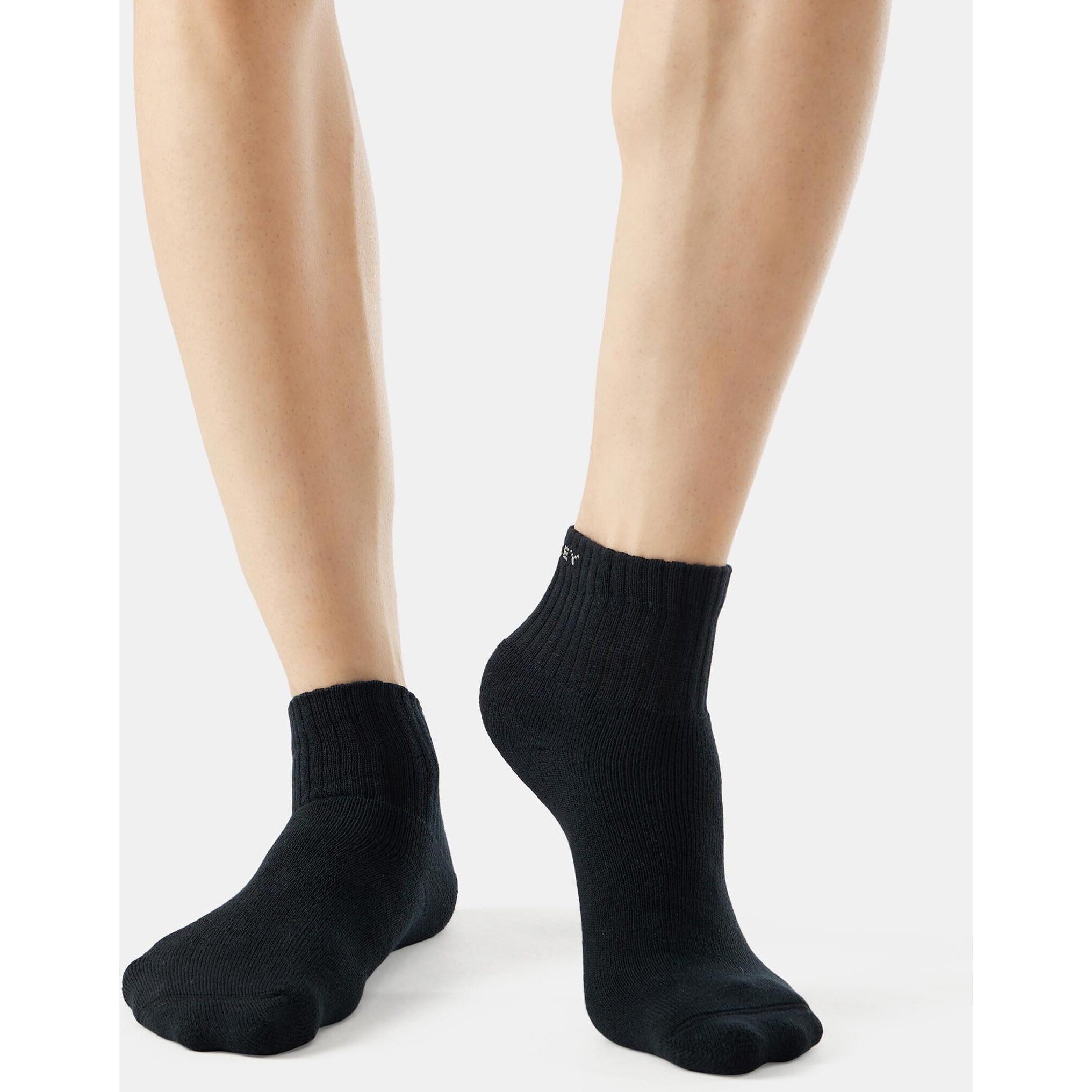 Jockey Men's Ankle Length Sports Cotton Socks (Pack of 3) 7036_Black/Midgrey Mel/Char Mel_Free Size