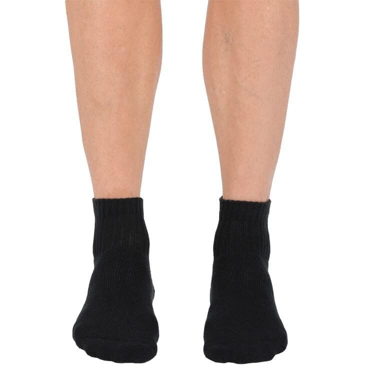 Jockey Men's Ankle Length Sports Cotton Socks (Pack of 3) 7036_Black/Navy/Char Mel_Free Size