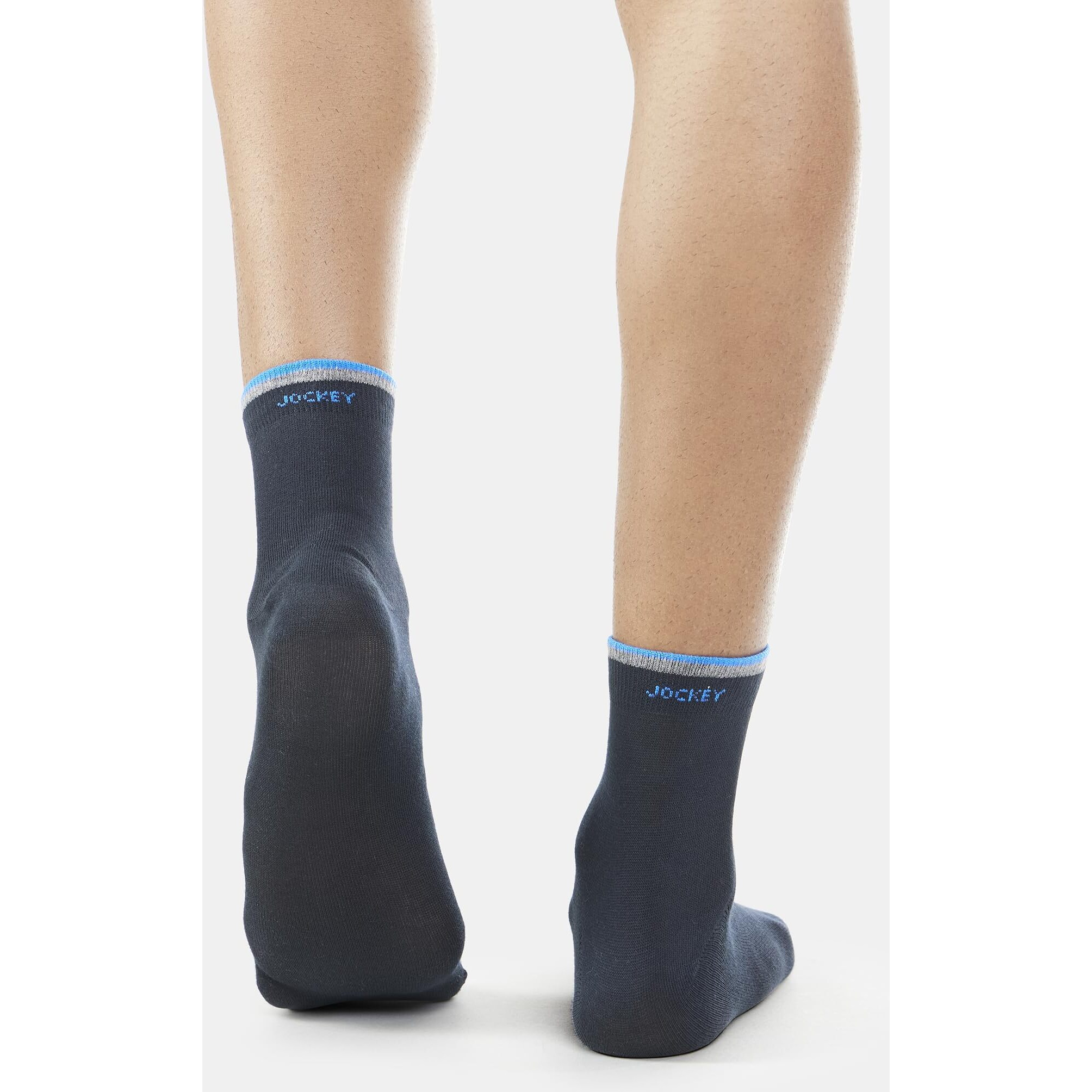 Jockey Men's Ankle Length Cotton Socks (Pack of 2) 7051_Black_Free Size