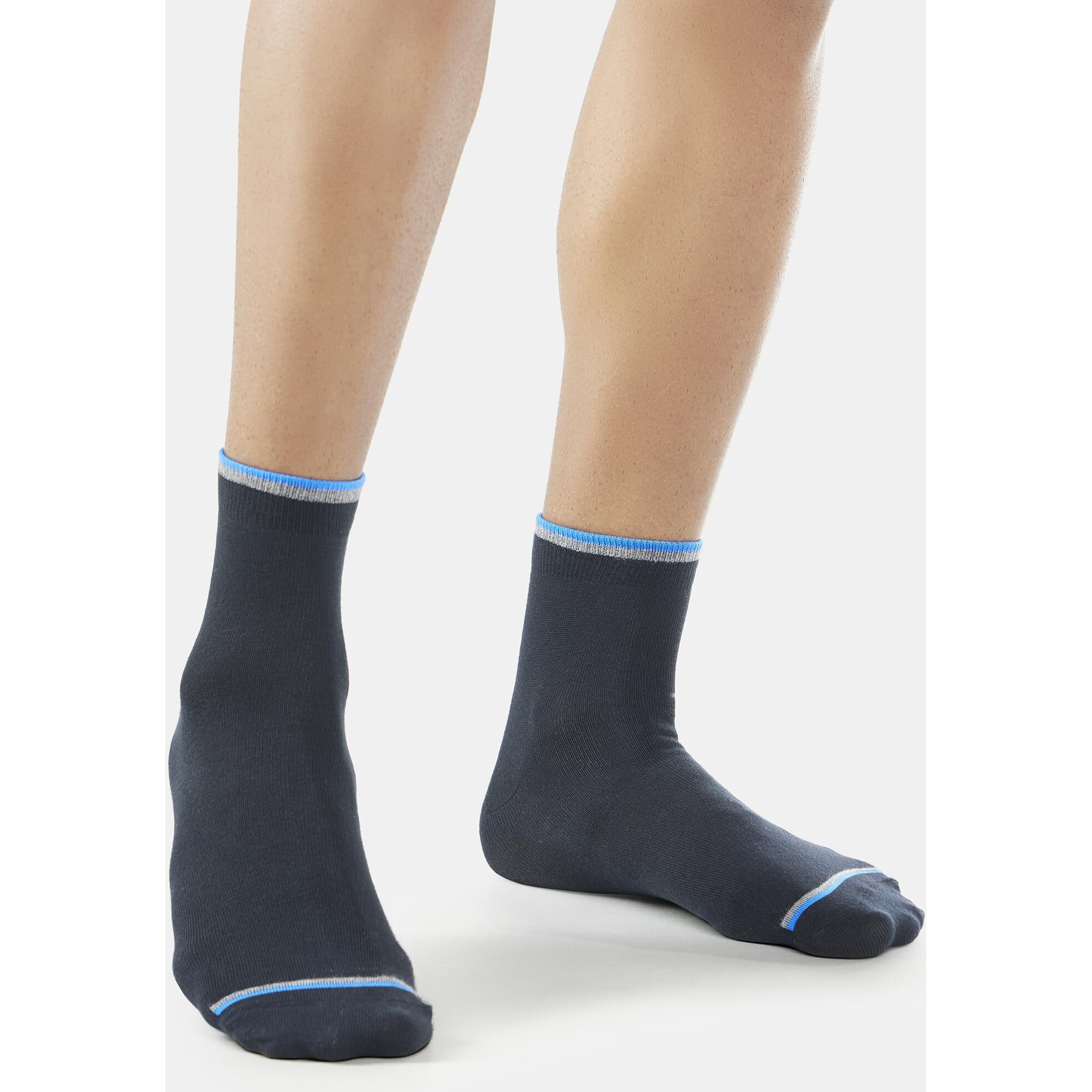 Jockey Men's Ankle Length Cotton Socks (Pack of 2) 7051_Black_Free Size