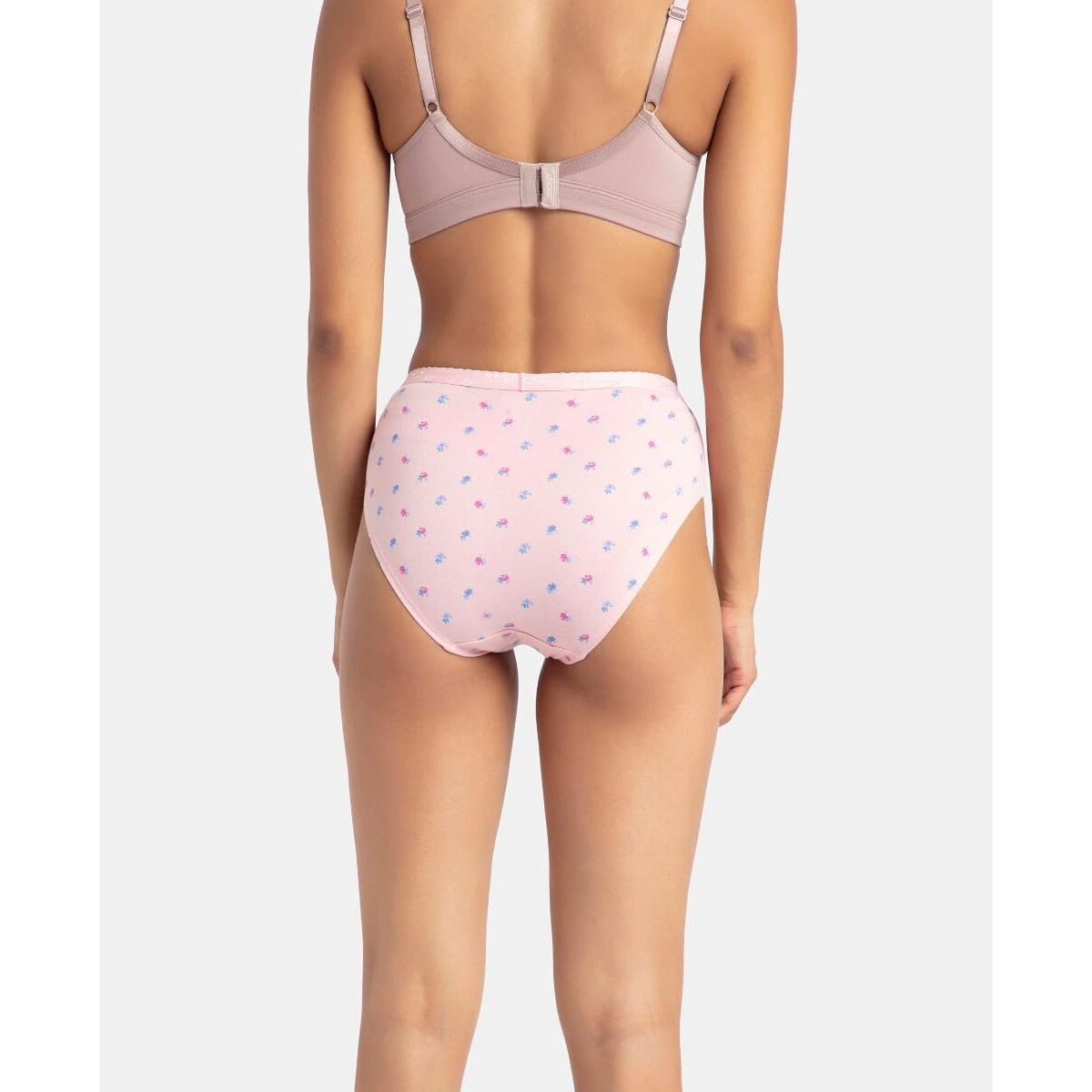 Jockey 1523 Women's High Coverage Super Combed Cotton Mid Waist Hipster with Ultrasoft Exposed Waistband and StayFresh Treatment (Pack of 3_Prints May Vary)_Light Prints_XL