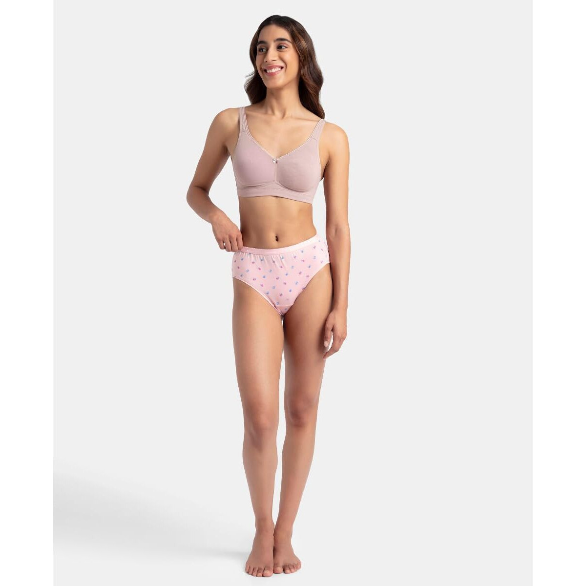Jockey 1523 Women's High Coverage Super Combed Cotton Mid Waist Hipster with Ultrasoft Exposed Waistband and StayFresh Treatment (Pack of 3_Prints May Vary)_Light Prints_XL