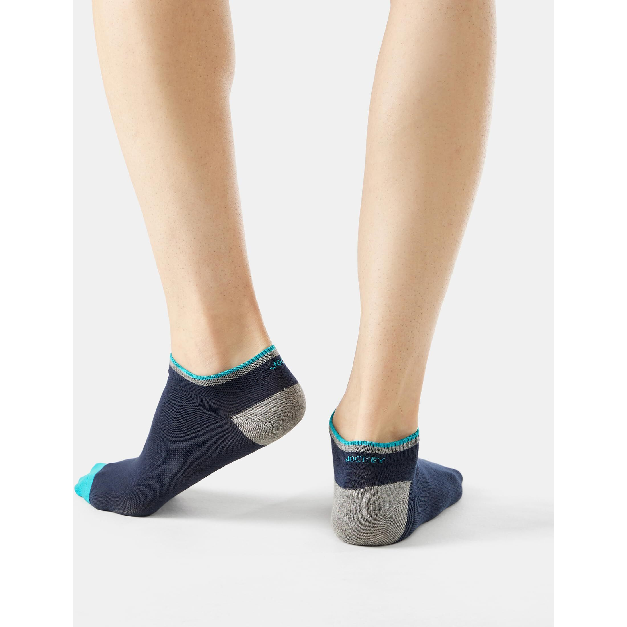 Jockey Men's No Show Cotton Blend Socks (Pack of 2) (7052_Navy_Free Size_Navy)