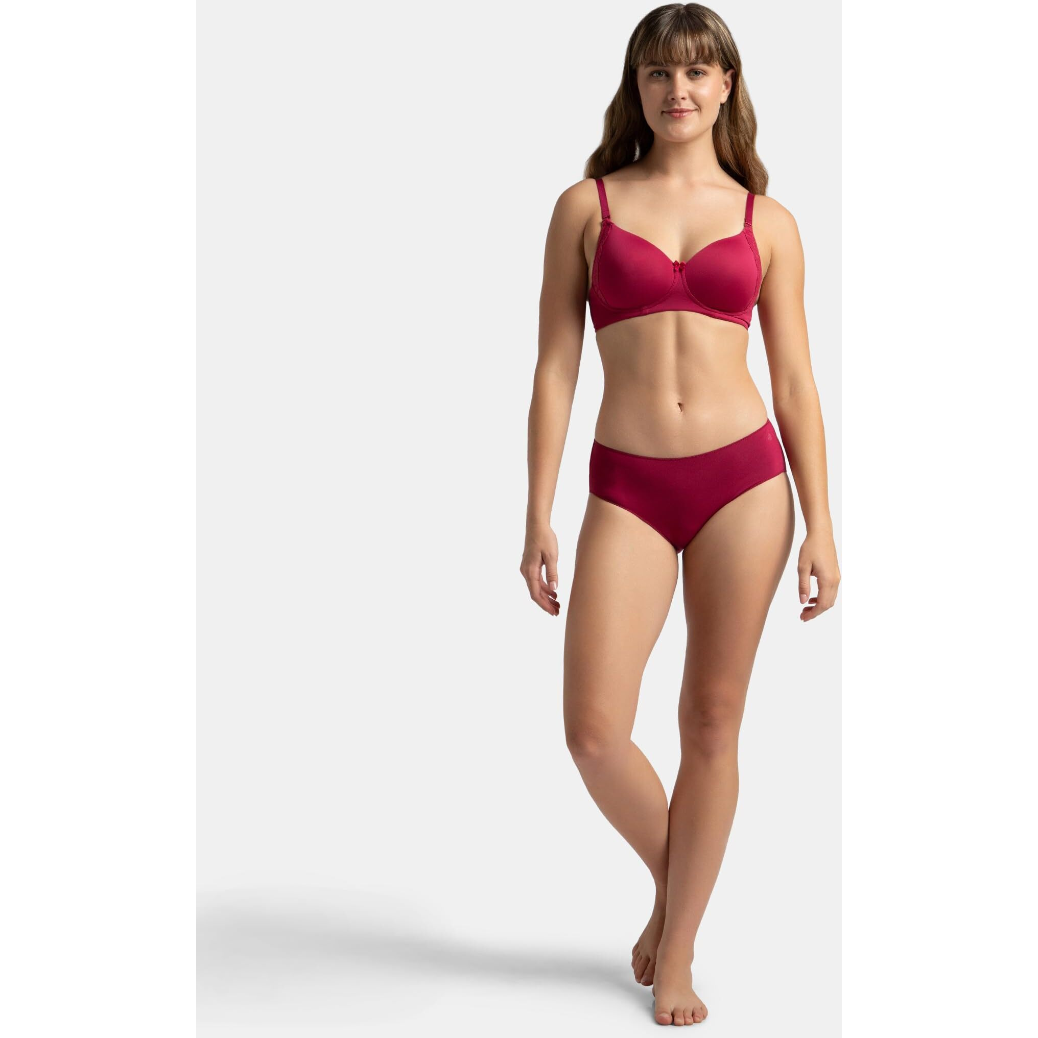 Jockey 1802 Women's High Coverage Micro Modal Elastane Stretch Mid Waist Hipster with Ultrasoft Concealed Waistband_Anemone_L