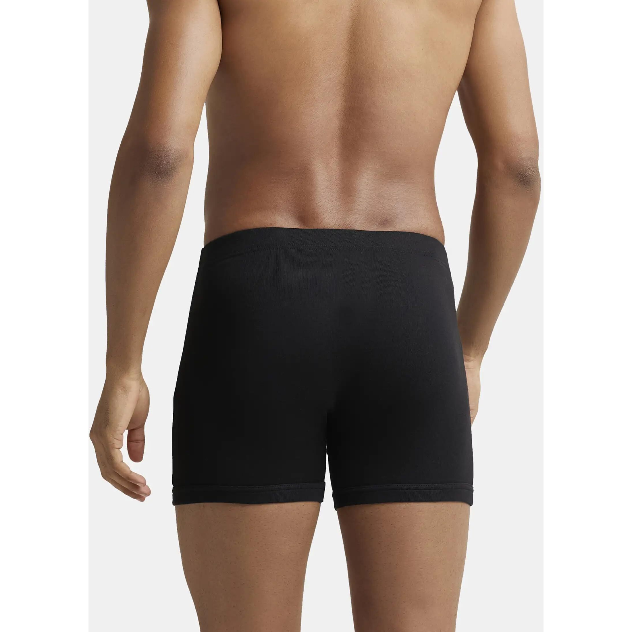 Jockey 8008 Men's Super Combed Cotton Rib Solid Boxer Brief with Ultrasoft Concealed Waistband (Pack of 3)_Multi Colour_S