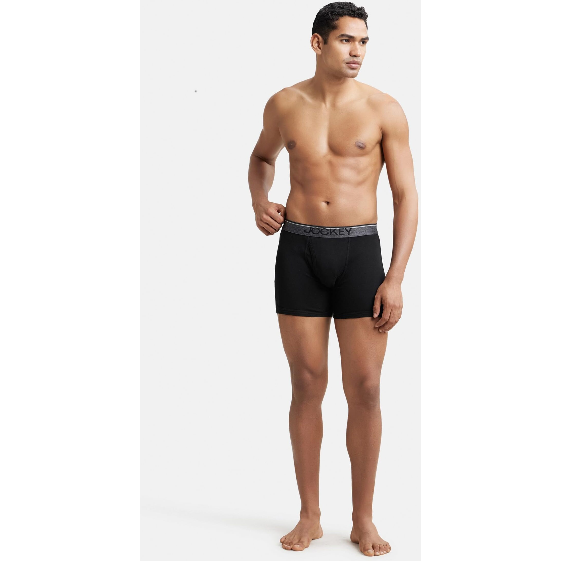 Jockey 8009 Men's Super Combed Cotton Rib Solid Boxer Brief with Ultrasoft Waistband (Pack of 3)_Multi Colour_XL