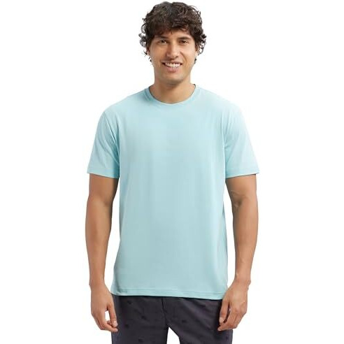 Jockey 2714 Men's Super Combed Cotton Rich Solid Round Neck Half Sleeve T-Shirt_Sea Angel_L