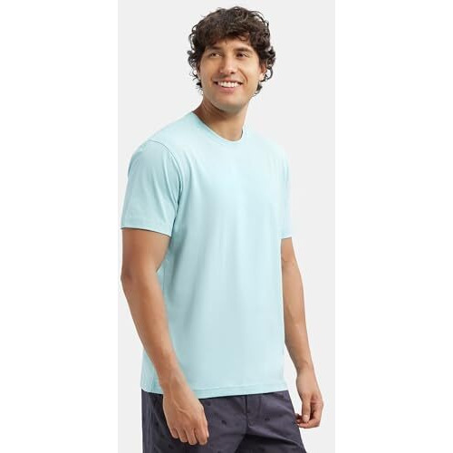 Jockey 2714 Men's Super Combed Cotton Rich Solid Round Neck Half Sleeve T-Shirt_Sea Angel_L