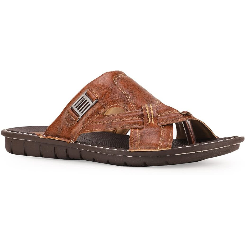 Bata Men's PVC Synthetic Casual Slippers | Brown | 8 UK