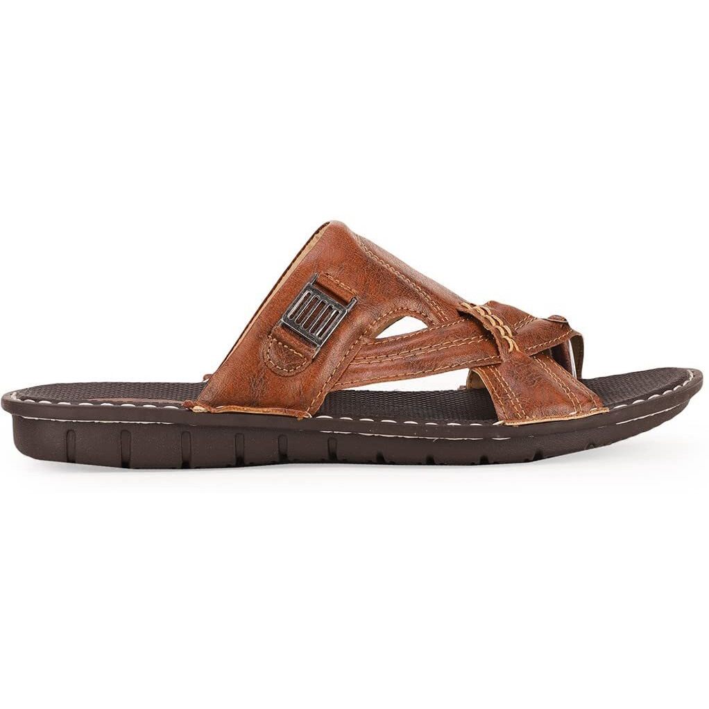 Bata Men's PVC Synthetic Casual Slippers | Brown | 8 UK