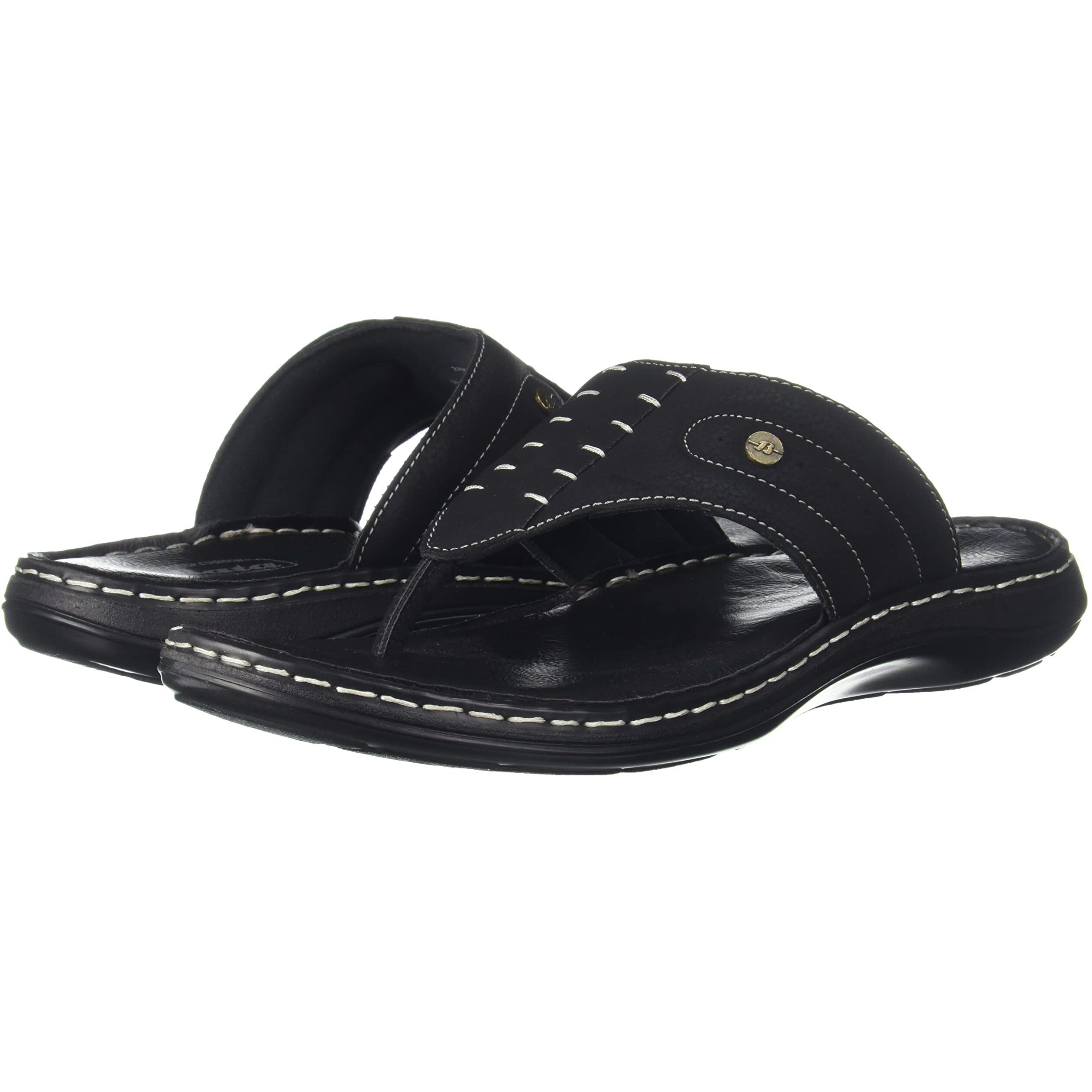 Bata Mens Terrance Cushion Black Sandals