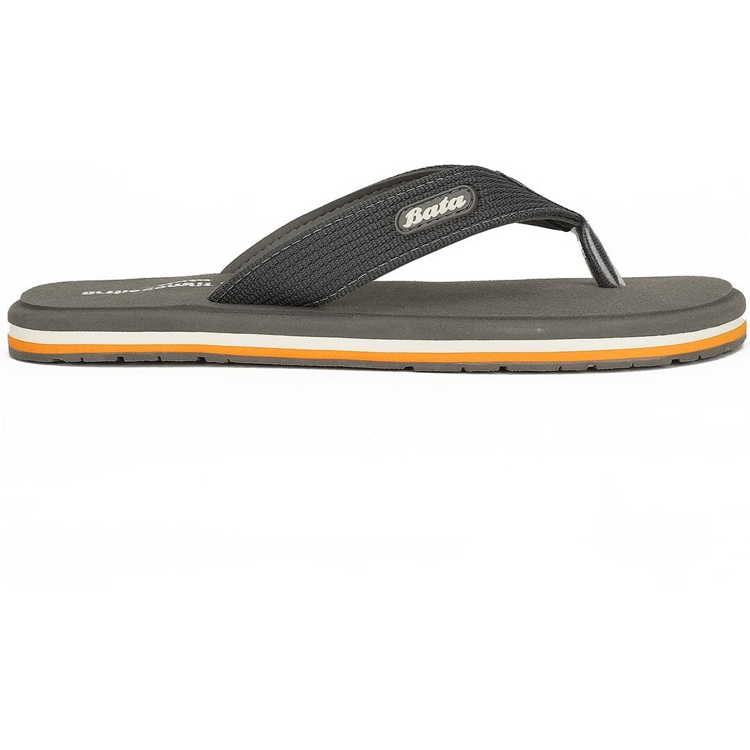 Bata Men ORTHORISE Grey Flip Flops, Size- 8