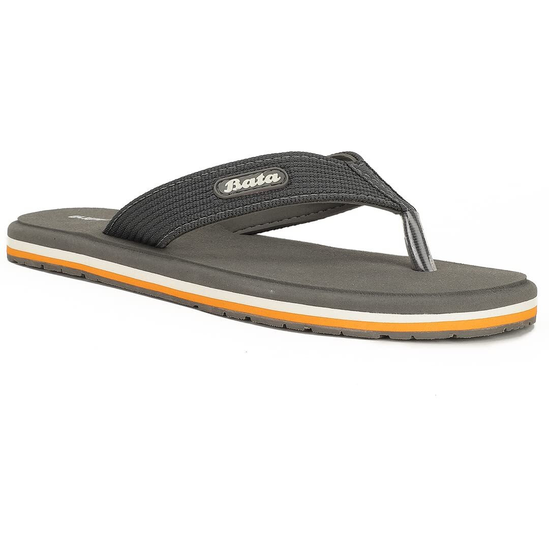 Bata Men ORTHORISE Grey Flip Flops, Size- 9