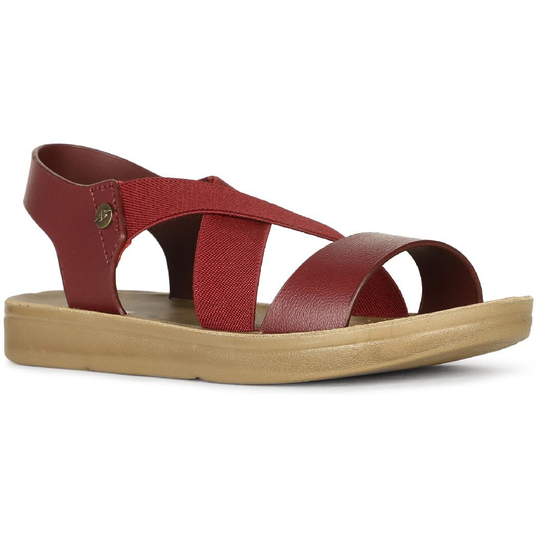 Bata Women's Aerial Sandal Flat (5615506_Maroon_7 UK)