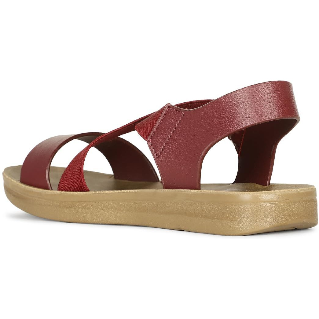 Bata Women's Aerial Sandal Flat (5615506_Maroon_7 UK)