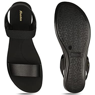 Bata Women's AERIAL SANDAL WEDGE (6616603_BLACK_6 UK)