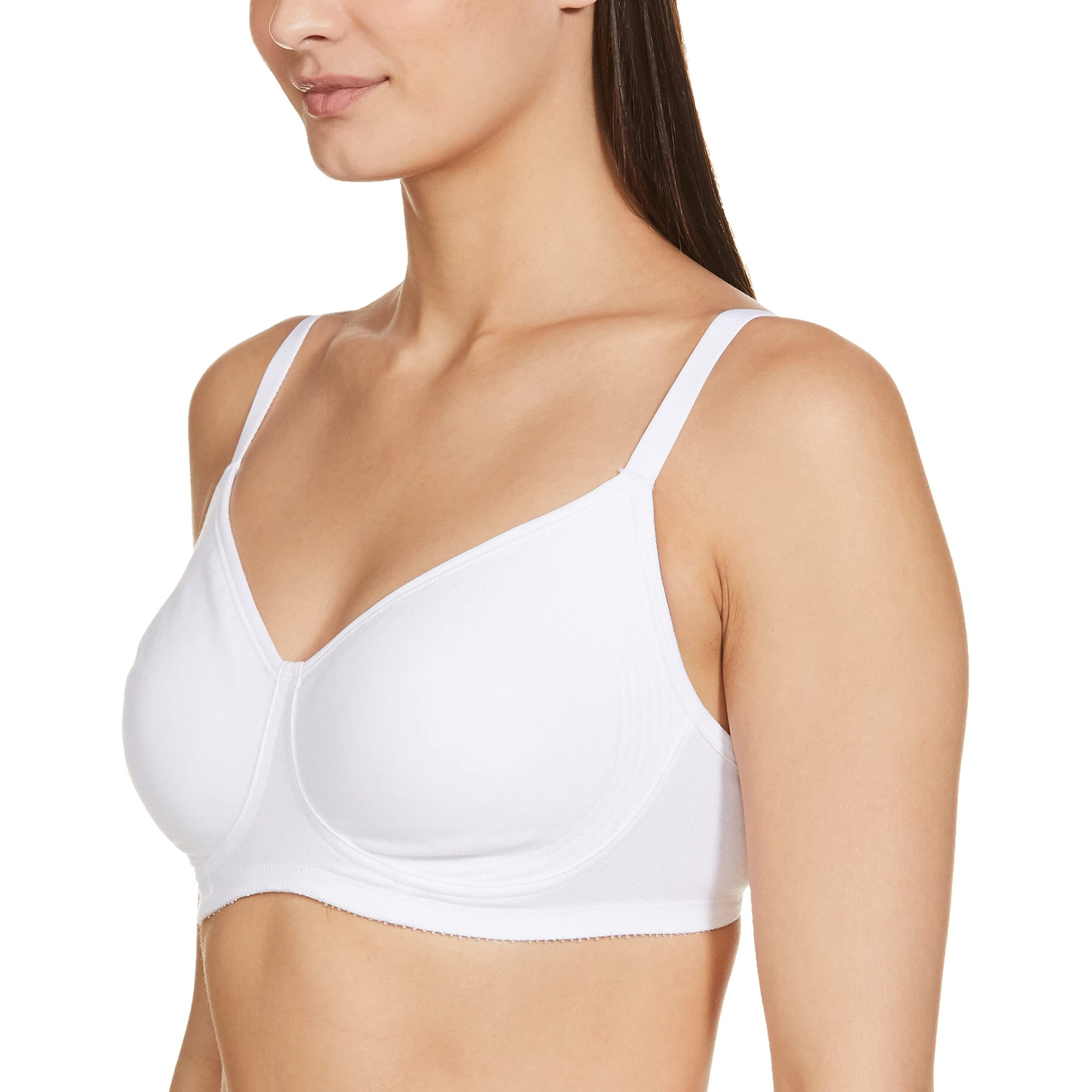 Enamor A042 Side Support Shaper Supima Cotton Everyday Bra - Non-Padded, Wirefree & High Coverage White, 36D