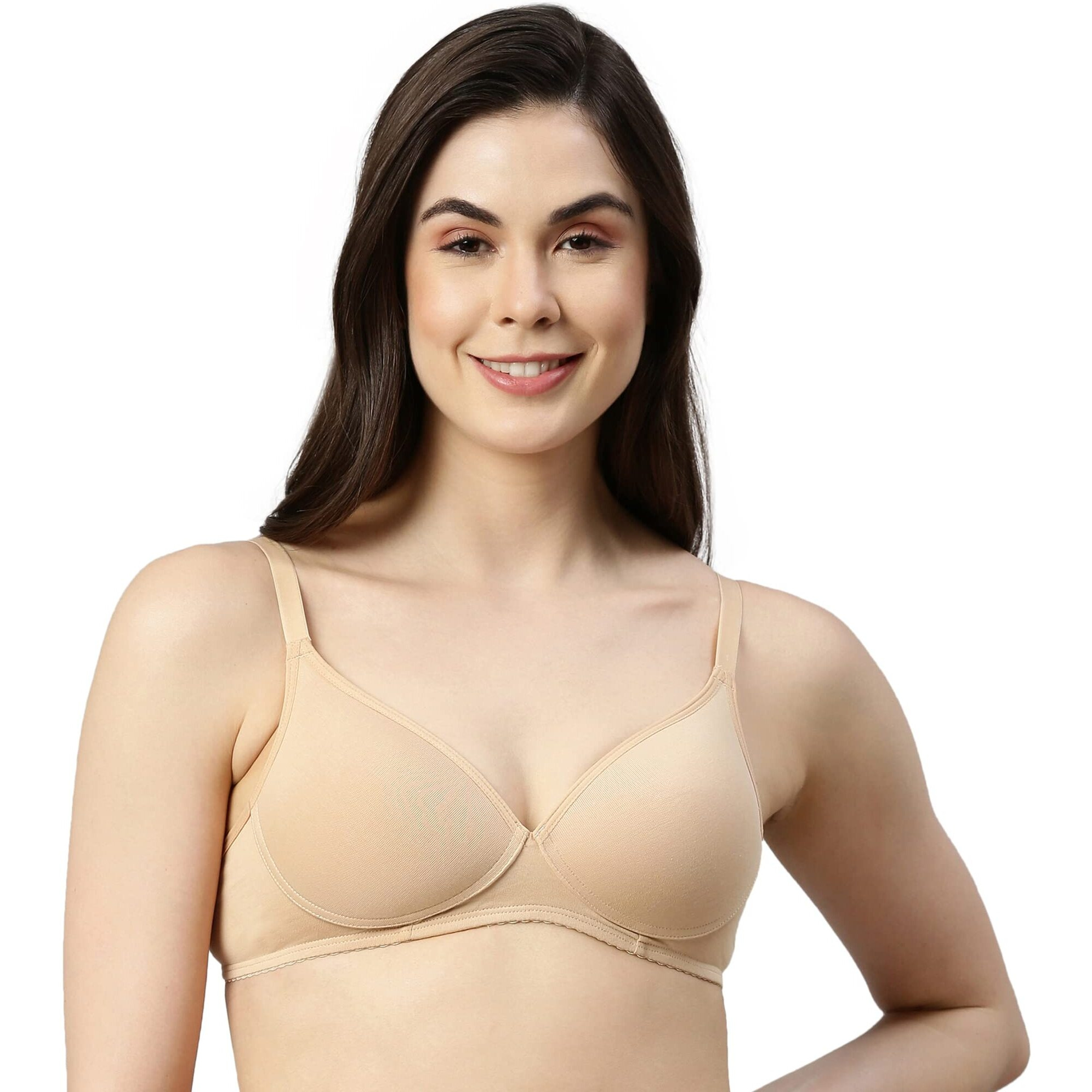 Enamor A039 Perfect Coverage Stretch Cotton T-Shirt Bra- Padded, Wirefree & Medium Coverage Skin