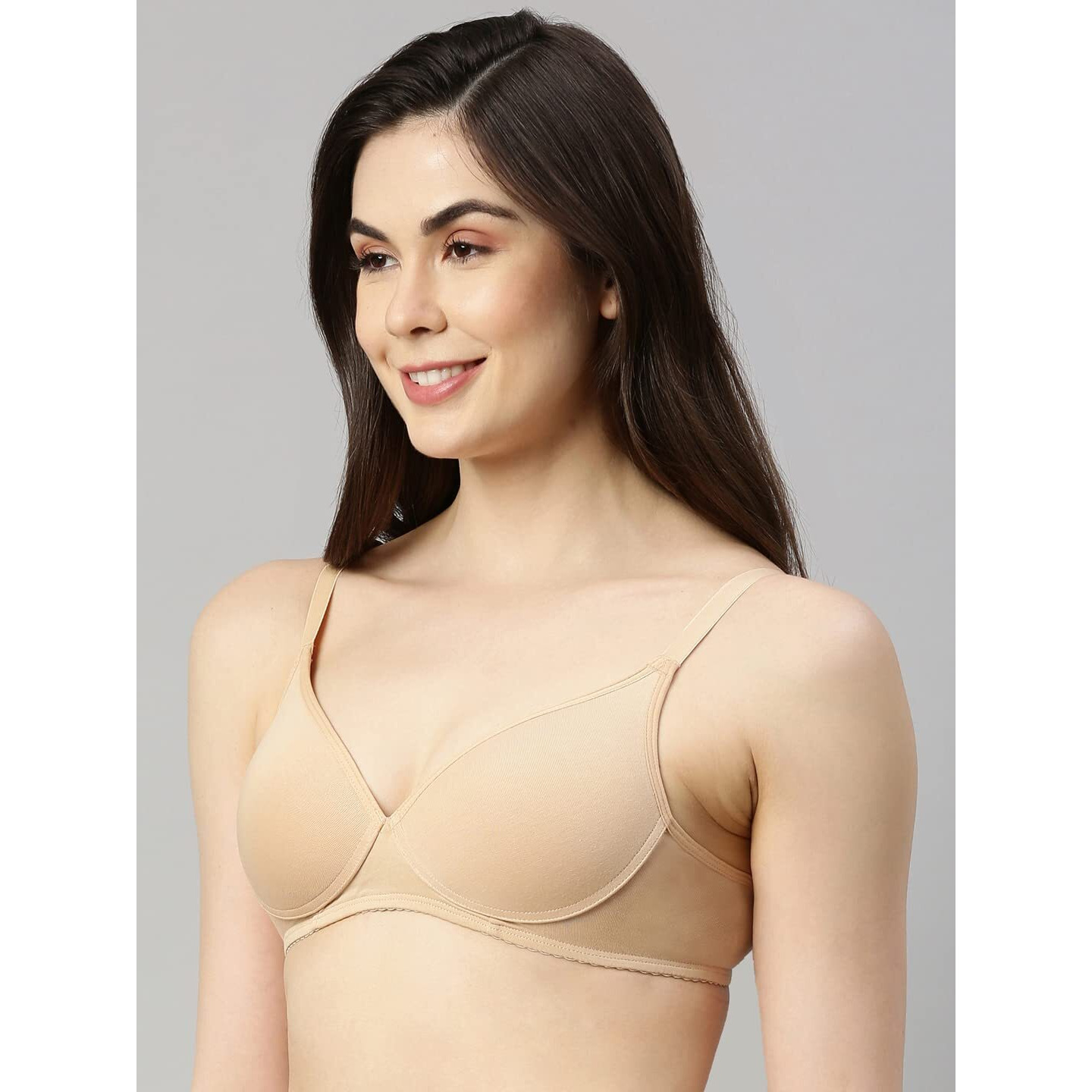 Enamor A039 Perfect Coverage Stretch Cotton T-Shirt Bra- Padded, Wirefree & Medium Coverage Skin