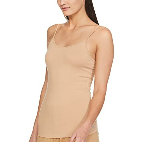 Enamor E001 Essentials Stretch Cotton Slim Fit Camisole For Women (E001-Skin-M)