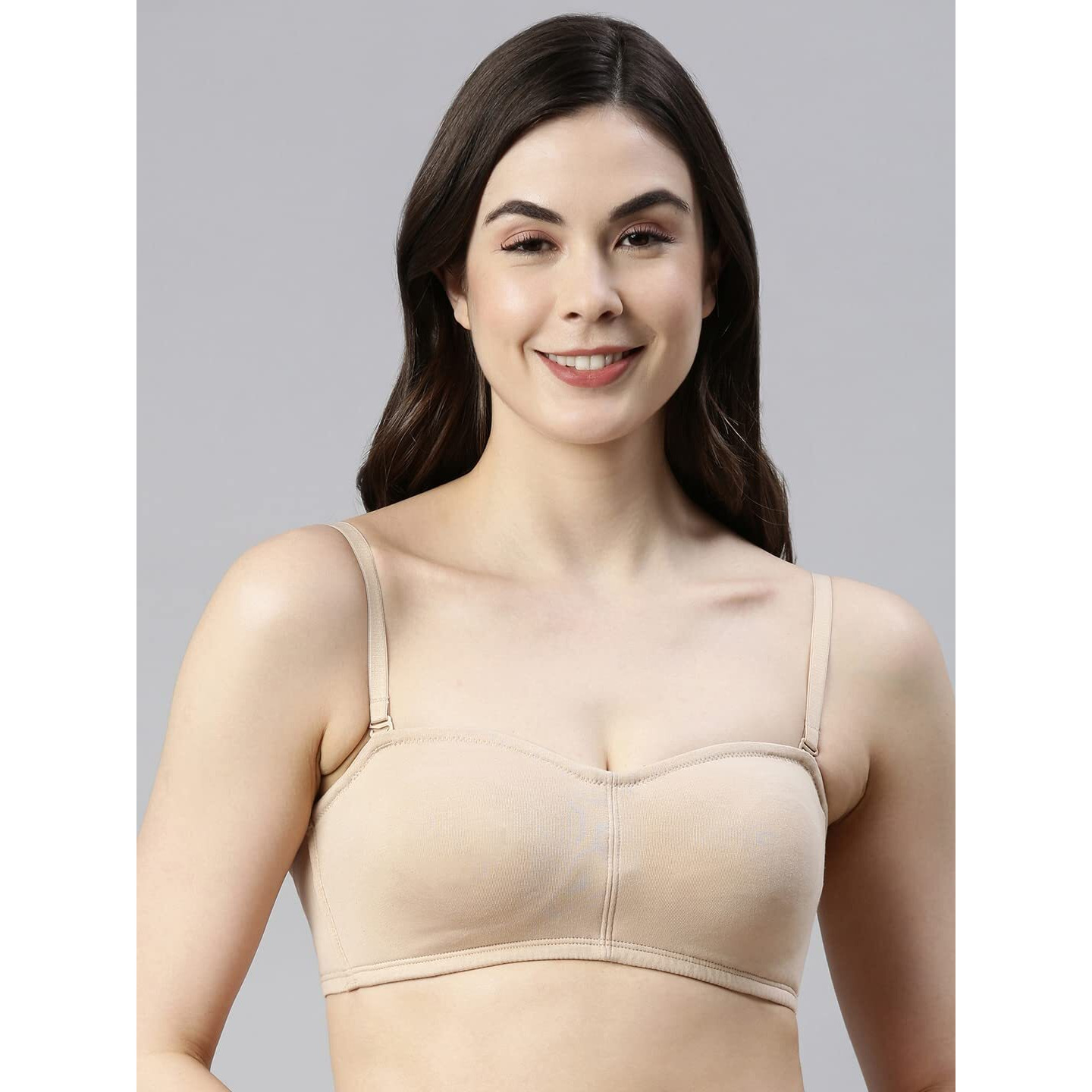 Enamor A019 Perfect Shaping Wirefree Cotton Strapless Bra Non-Padded & High Coverage