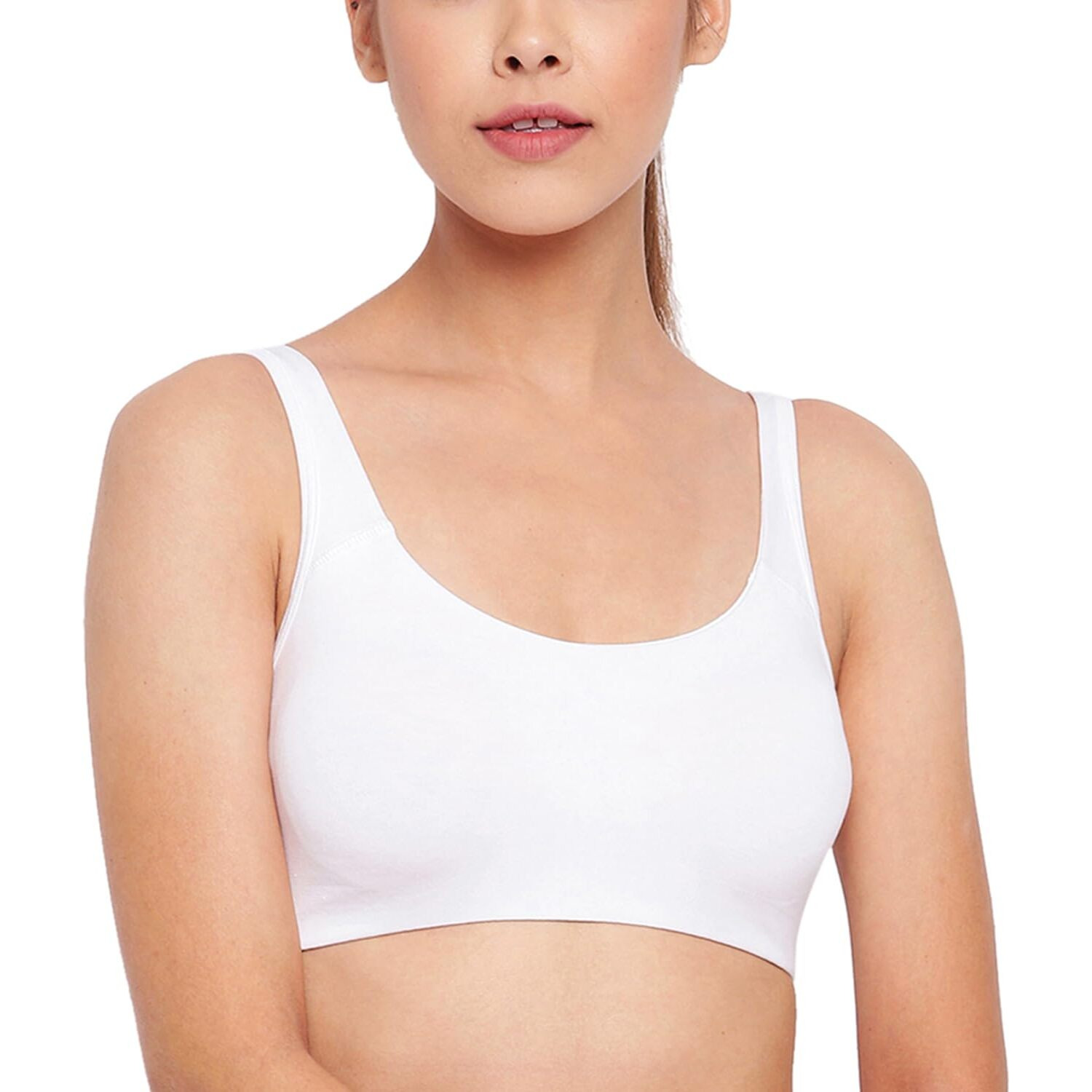 Enamor Women's Full Cup Non Padded Non Wired Bra (Pack of 2) (SB06_White/Grey_Medium)