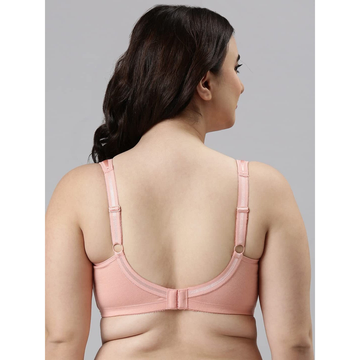 Enamor A112 Smooth Super Lift Classic Full Support Bra - Stretch Cotton, Non-Padded, Wirefree & Full Coverage Peach Blush