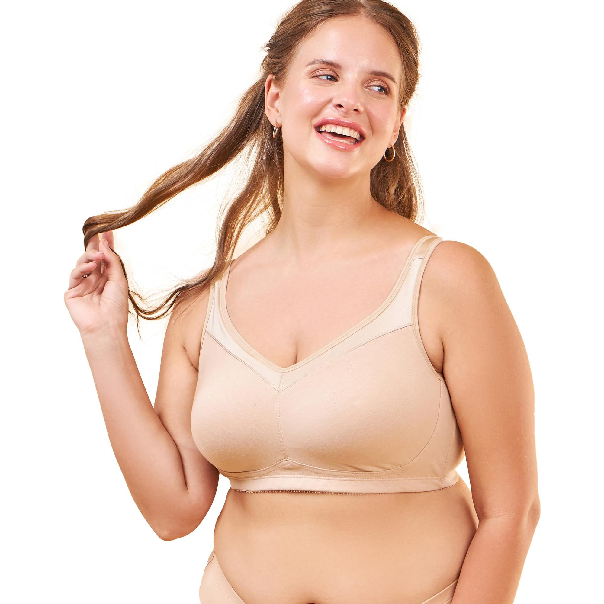 Enamor A112 Smooth Super Lift Classic Full Support Bra - Stretch Cotton, Non-Padded, Wirefree & Full Coverage PALESKIN