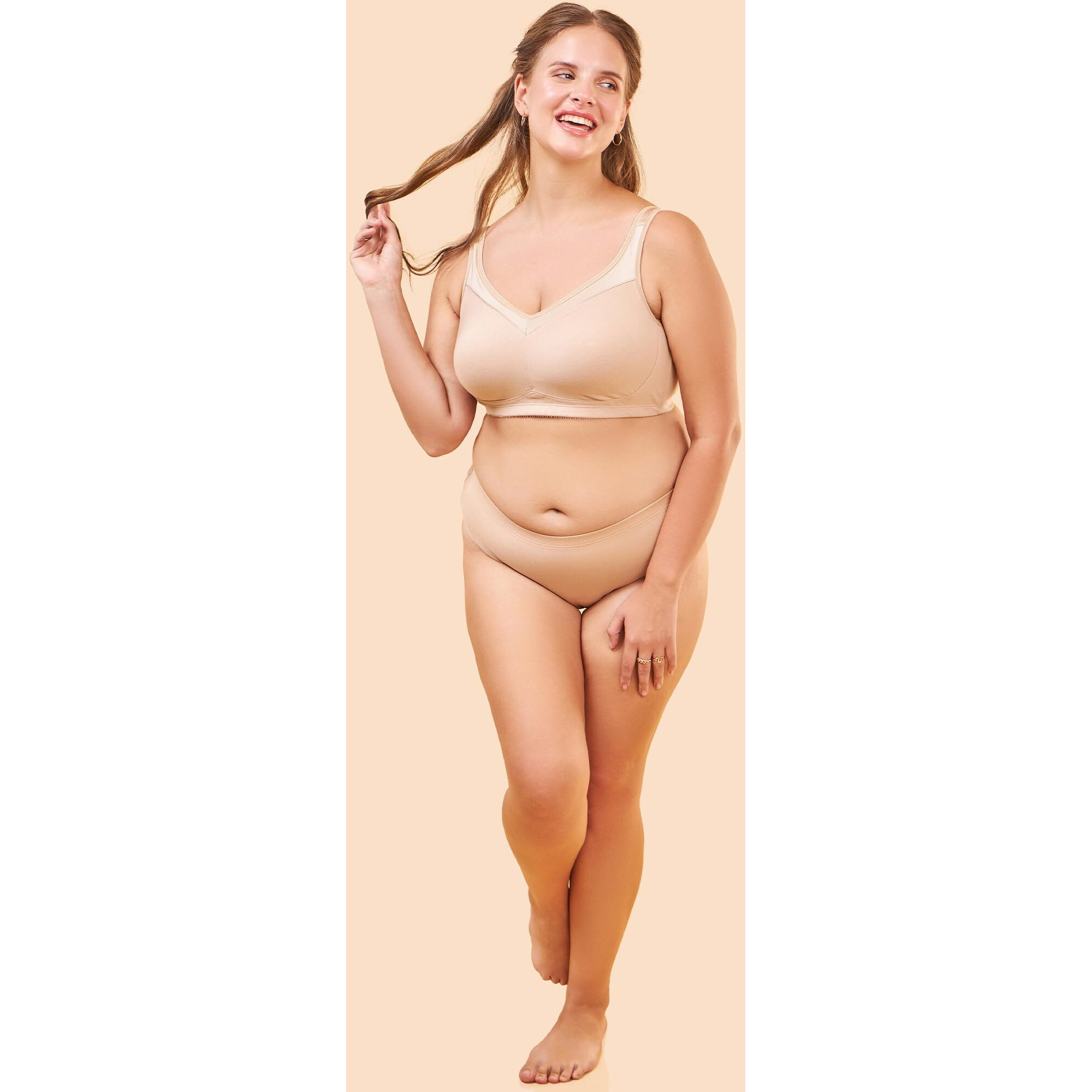 Enamor A112 Smooth Super Lift Classic Full Support Bra - Stretch Cotton, Non-Padded, Wirefree & Full Coverage PALESKIN