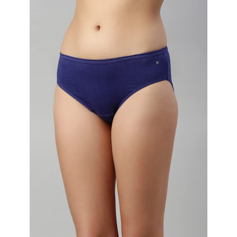 Enamor Cotton Hipster Panties for Women Pack of 6, Full Coverage, Grip Fit with Antimicrobial & Stain Release Technology-CH03-Assorted-Colors and Prints May Vary (CH03_Multicolordark6_M)