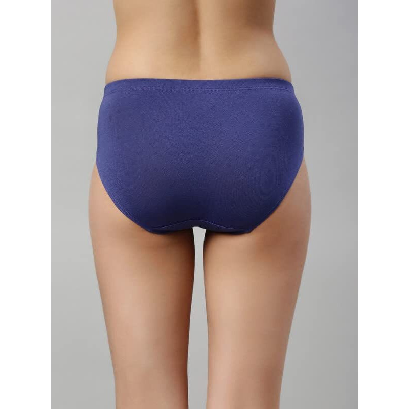Enamor Stretchable Cotton Hipster Panties for Women Pack of 5, Full Coverage Grip Fit with Antimicrobial & Stain Release Technology-CR17-Assorted-Colors and Prints May Vary (CR17_Multicolordark5_L)