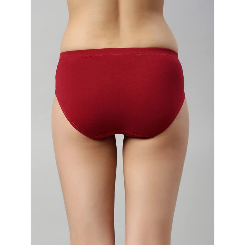 Enamor Stretchable Cotton Hipster Panties for Women Pack of 6, Full Coverage Grip Fit with Antimicrobial & Stain Release Technology-CR17-Assorted-Colors and Prints May Vary (CR17_Multicolordark6_L)