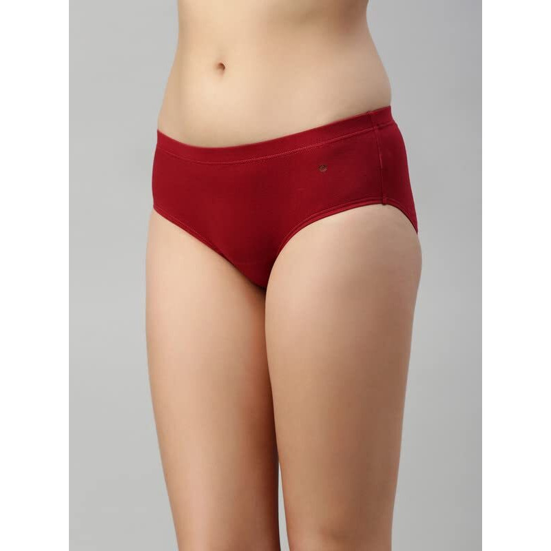Enamor Stretchable Cotton Hipster Panties for Women Pack of 6, Full Coverage Grip Fit with Antimicrobial & Stain Release Technology-CR17-Assorted-Colors and Prints May Vary (CR17_Multicolordark6_L)