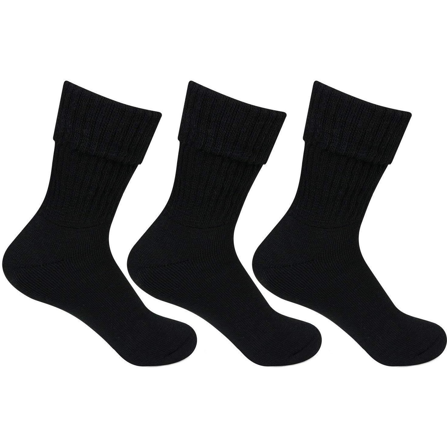 Bonjour Womens Long Woolen Socks In Black Colour