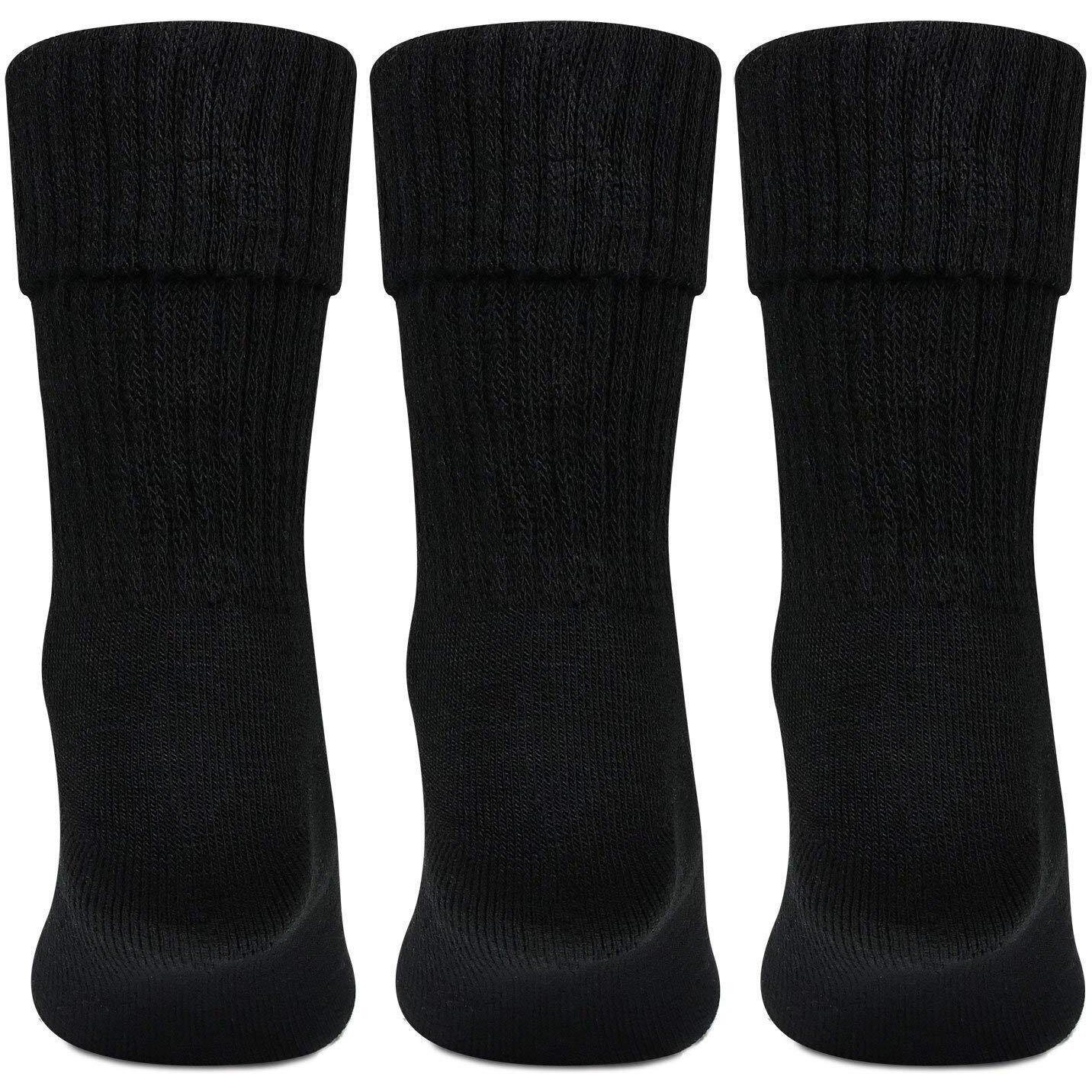 Bonjour Womens Long Woolen Socks In Black Colour
