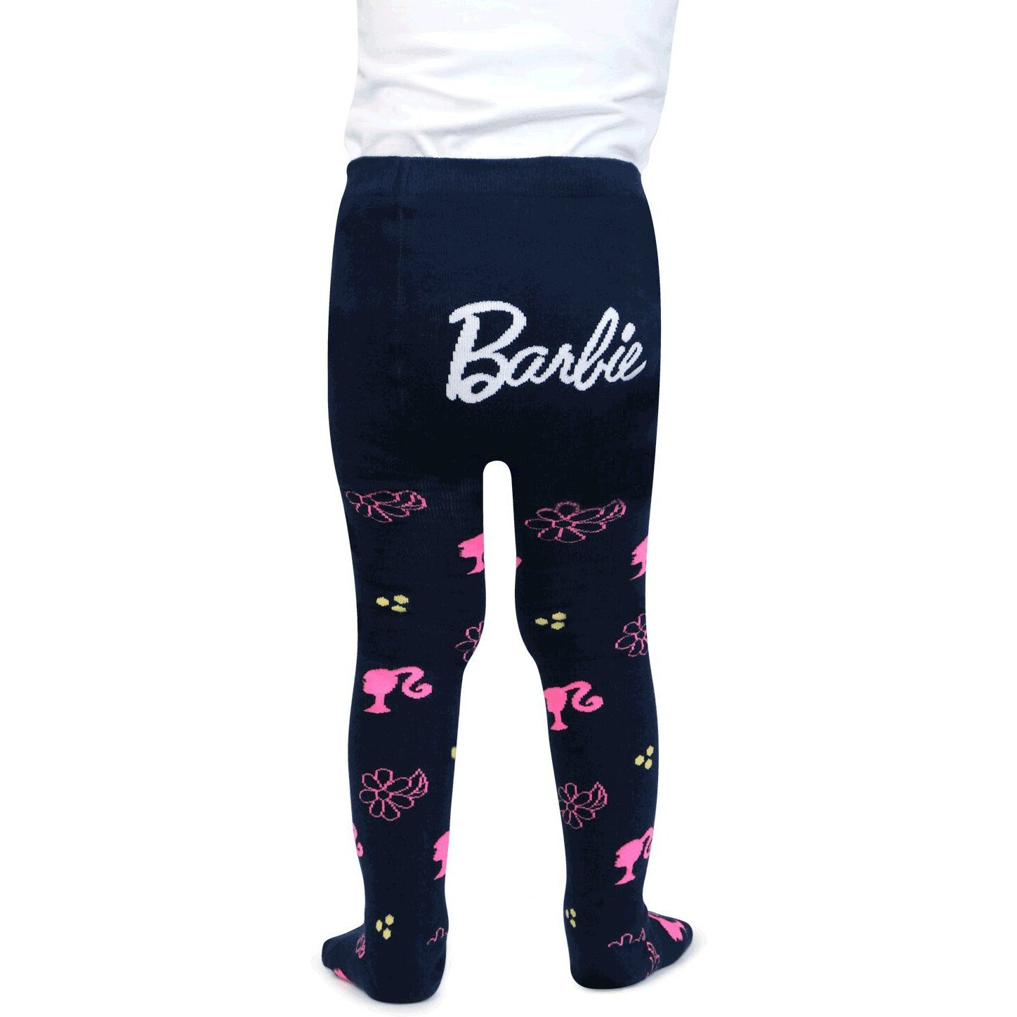 Bonjour Girl's Cotton Tights (BRO4059-Navy-Pink_3(2-4) Year_Navy 2-4 Y)