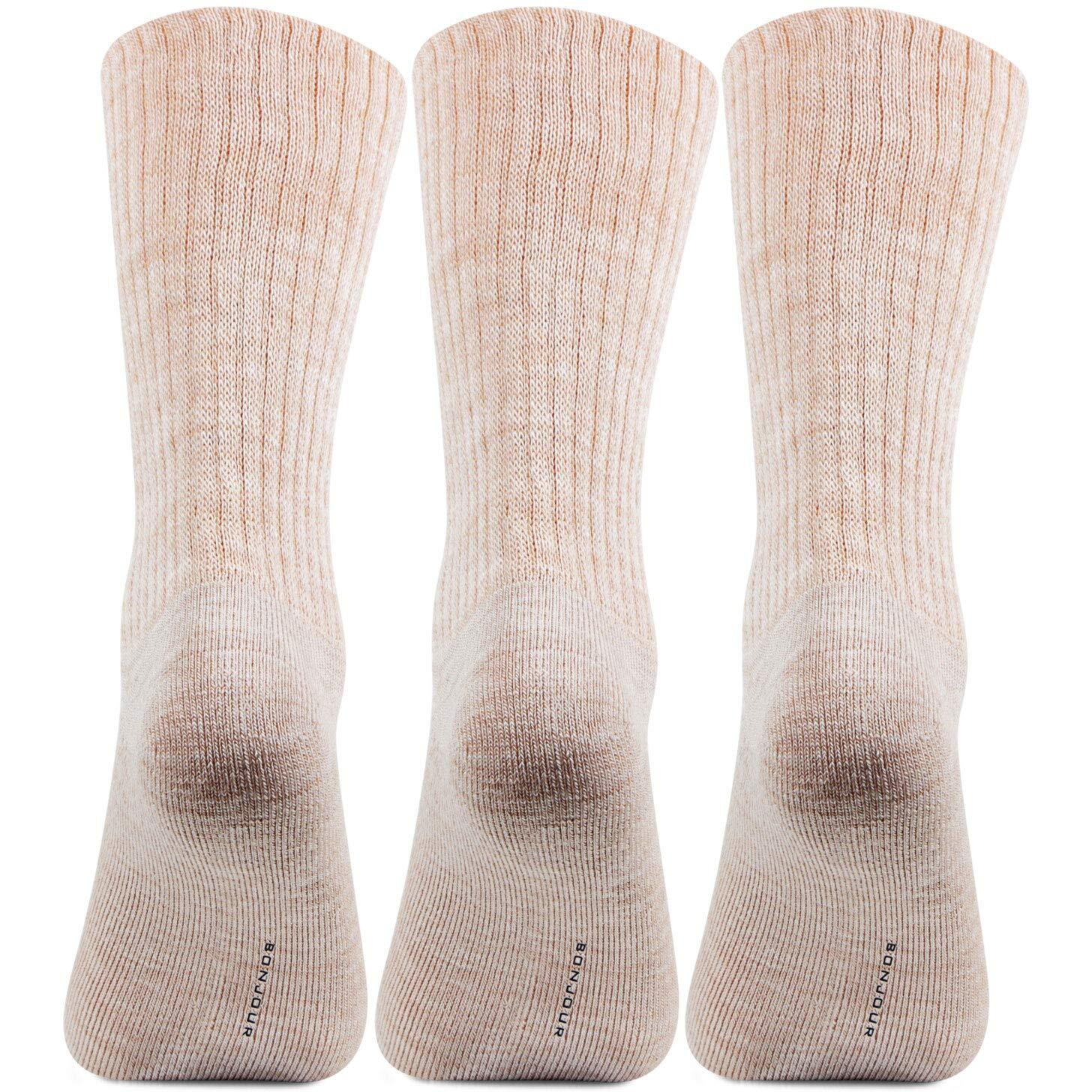 Bonjour Women's Woolen Regular Socks (Pack Of 3),Beige