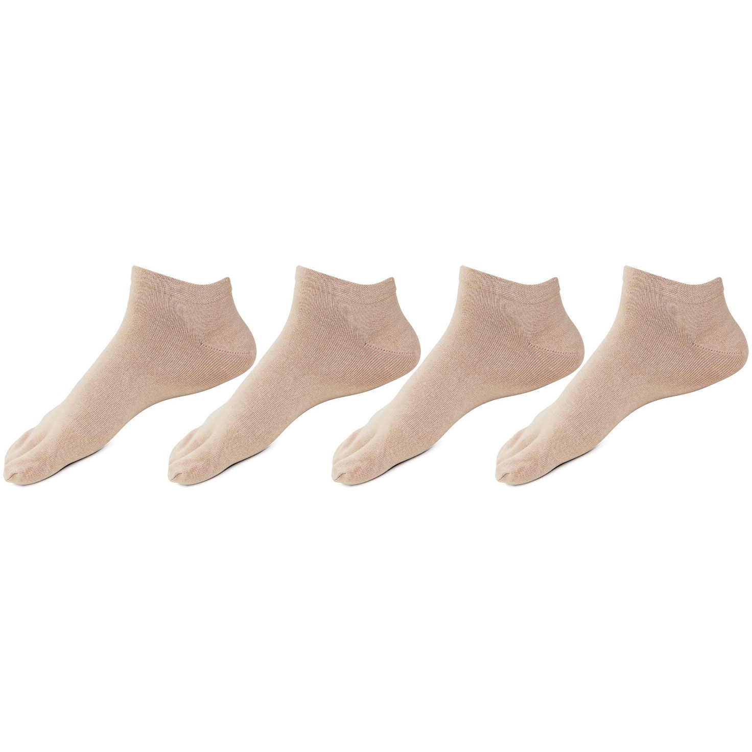Bonjour Women's Cotton Regular Socks (Bro670Thmb_Sk-Po4_Beige_Free)