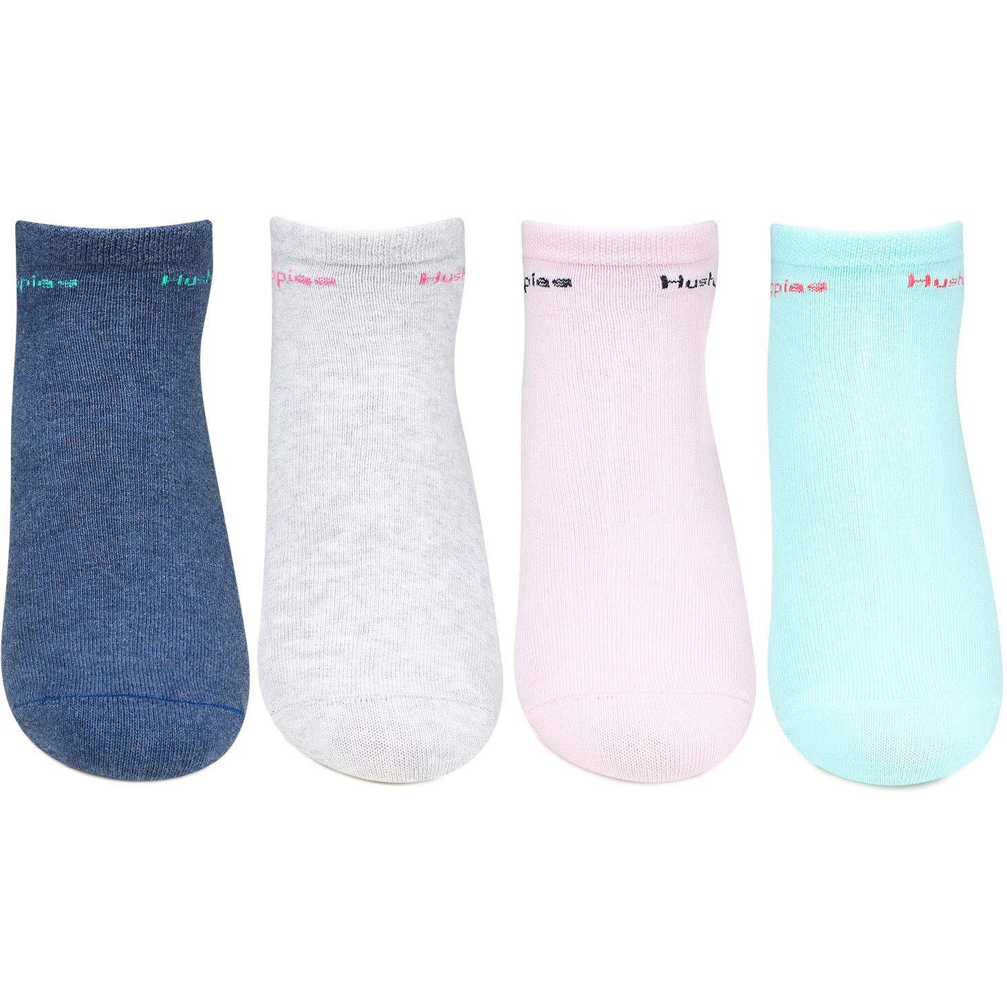 Hush Puppies Women's Cotton Ankle Length Socks (Brohpg-01-Po4_Multicolor_Free Size)