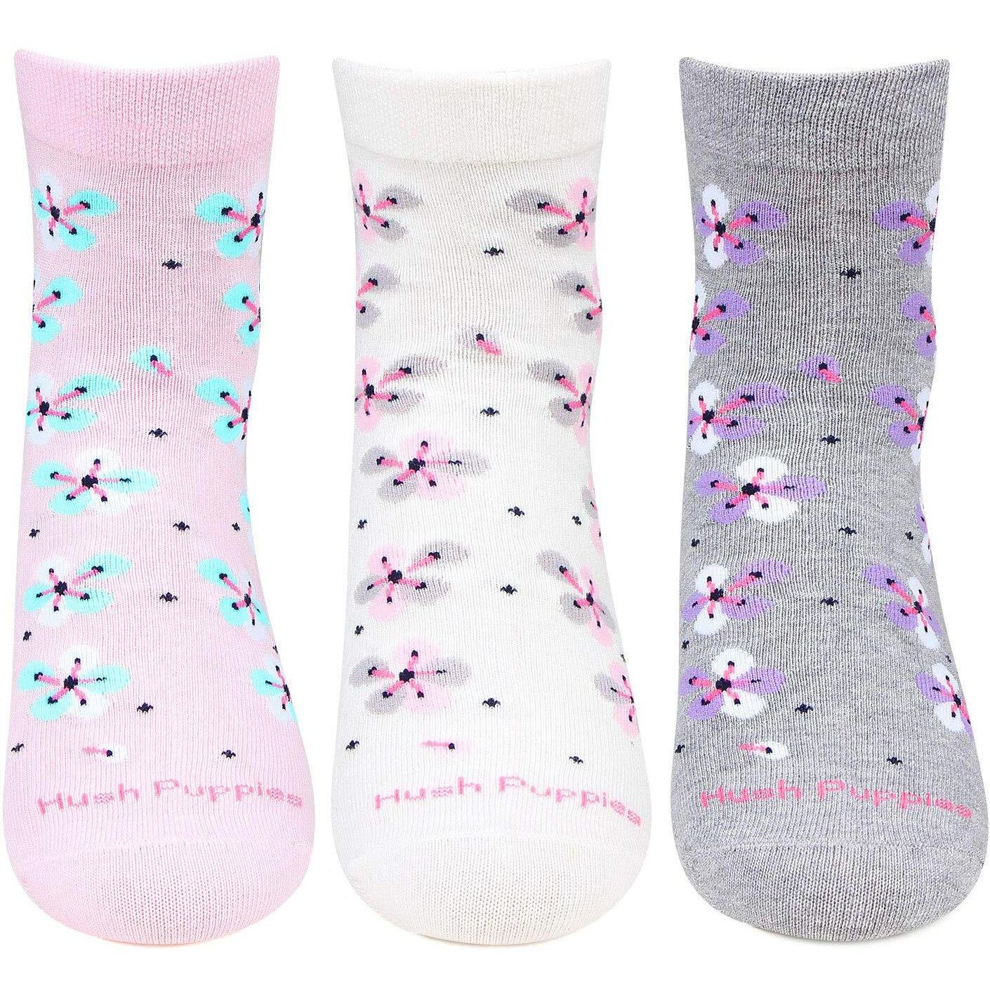 Hush Puppies Women's Cotton Regular Ankle Socks (Brohpg-05-Po3_Multicolor_Free Size)
